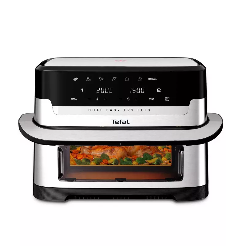 Tefal Dual Easy Fry Flex EY922D kuumaõhufritüür, 9 L, must/roostevaba teras
