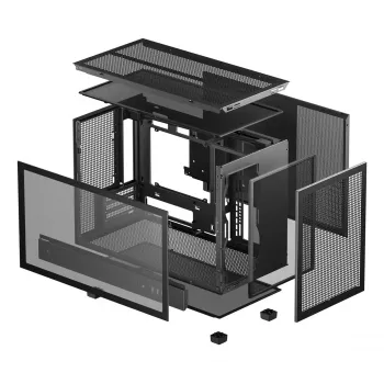 PC-korpus DeepCool CH260 Mikrotorn Must — Mikro-ATX/Mini-ITX, karastatud klaas, USB-C, max GPU 413 mm