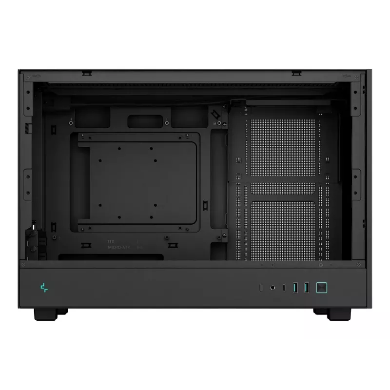 PC-korpus DeepCool CH260 Mikrotorn Must — Mikro-ATX/Mini-ITX, karastatud klaas, USB-C, max GPU 413 mm