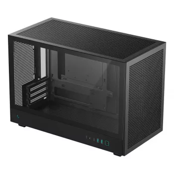 PC-korpus DeepCool CH260 Mikrotorn Must — Mikro-ATX/Mini-ITX, karastatud klaas, USB-C, max GPU 413 mm