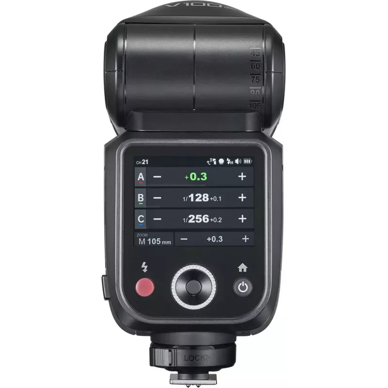 Flash Godox V100 Sony'le — kaasaskantav 100 Ws kaamera välklamp, sisseehitatud taaslaetav aku