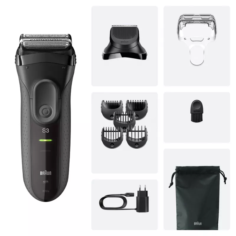 Braun 3000BT akutrimmer 5 7 mm märg ja kuiv must hall