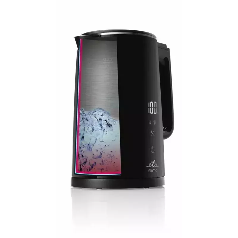 Elektriline veekeetja ETA Emma 1,5 L 2200 W roostevaba teras, must, 360° alus