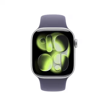 Nutikell Apple Watch Series 11 GPS + Cellular 42mm hõbedane alumiiniumkorpus koos lilla Fog spordirihmaga M/L