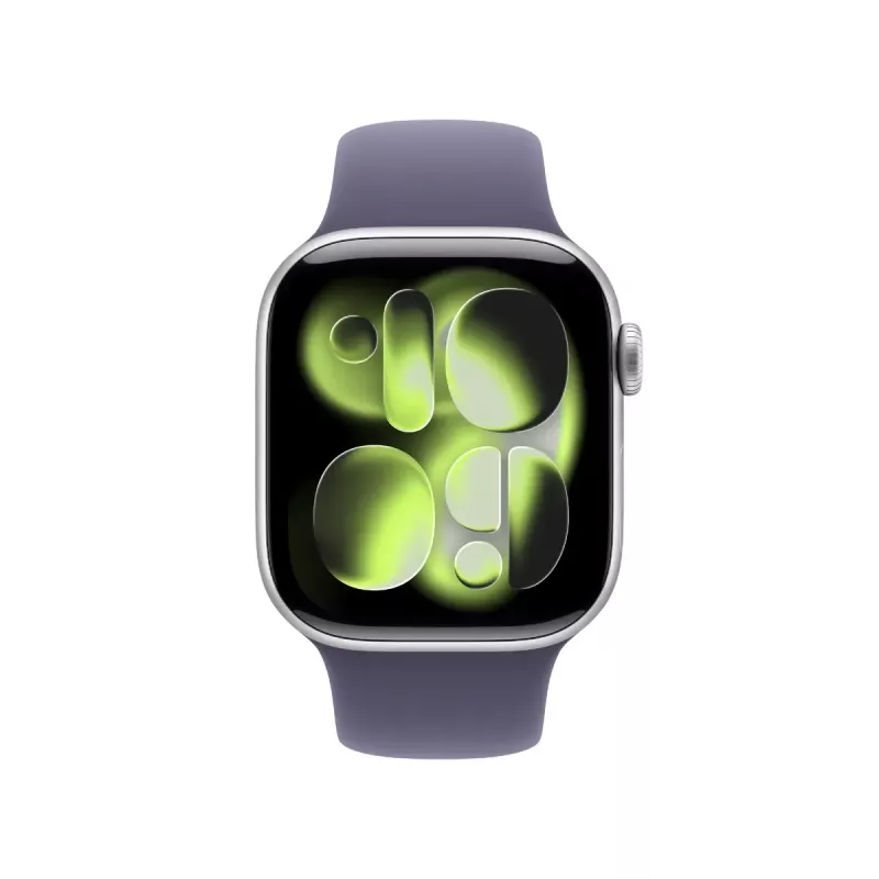 Nutikell Apple Watch Series 11 GPS + Cellular 42mm hõbedane alumiiniumkorpus koos lilla Fog spordirihmaga M/L