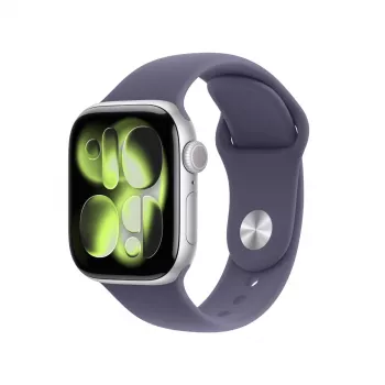 Nutikell Apple Watch Series 11 GPS + Cellular 42mm hõbedane alumiiniumkorpus koos lilla Fog spordirihmaga M/L