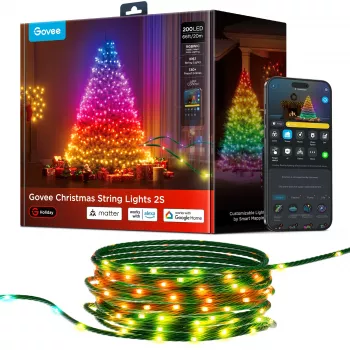 Nutikad nöörtuled Govee 2S 20 m, Wi‑Fi/Bluetooth, roheline, 20m pikkus, 2,5m toitekaabel, 6 mm laius