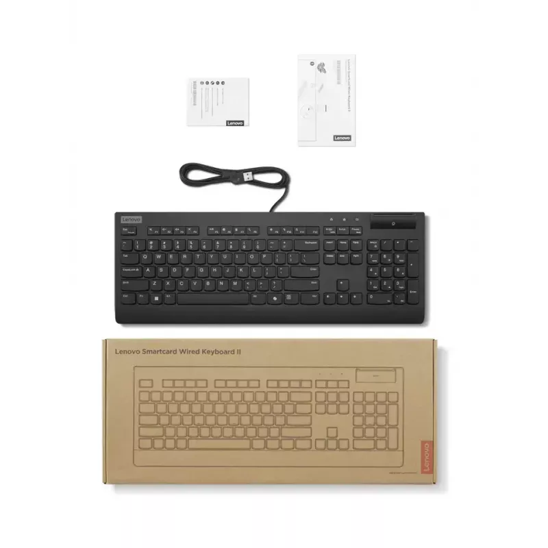 Klaviatuur Lenovo Smartcard II juhtmega eesti must USB-A kolviga lüliti