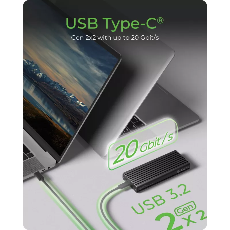 ICY BOX IB-1917M-C32a SSD-korpus Must M.2