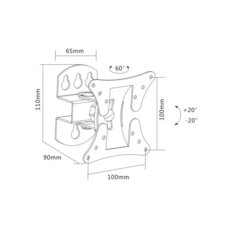 TV-kinnitus Sopar 23114 68,6 cm (27 tolli) Hõbedane