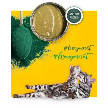 Märg kassitoit 3coty Kana spirulinaga kassipoegadele ja imetavatele kassidele 80 g, täisväärtuslik toit, 19% valku, 8% rasva