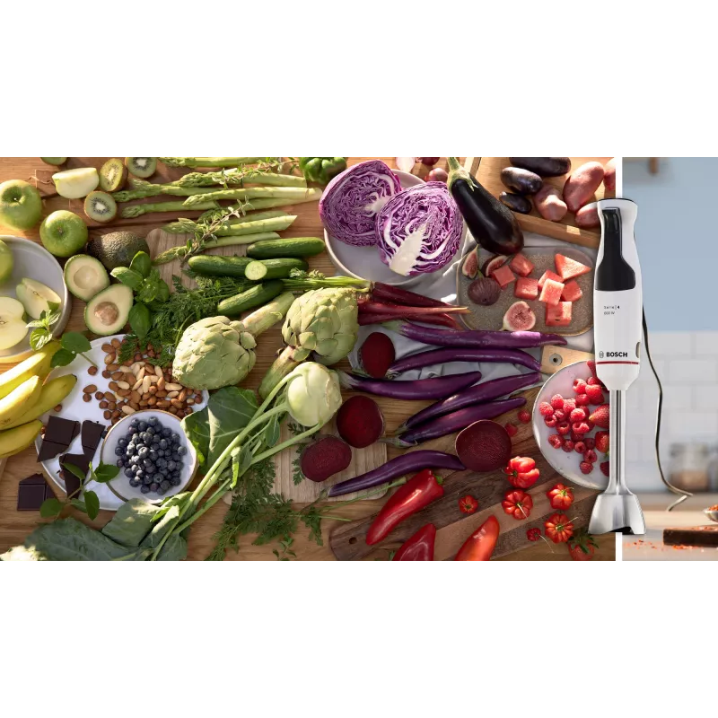 Bosch Serie 4 MSM4W210 blender 0,6 L saumikser 600 W Must, Valge