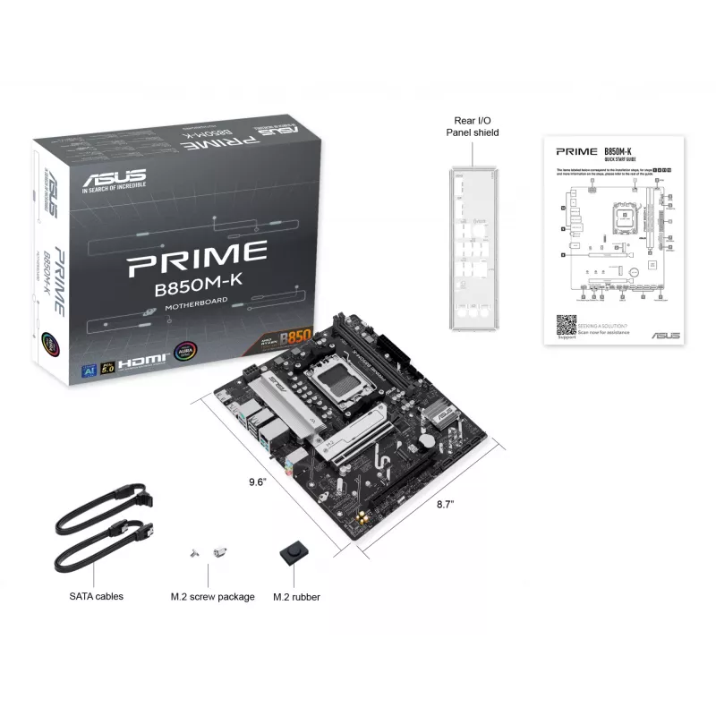 Emaplaat ASUS PRIME B850M-K AMD B850 pesa AM5 mikro-ATX