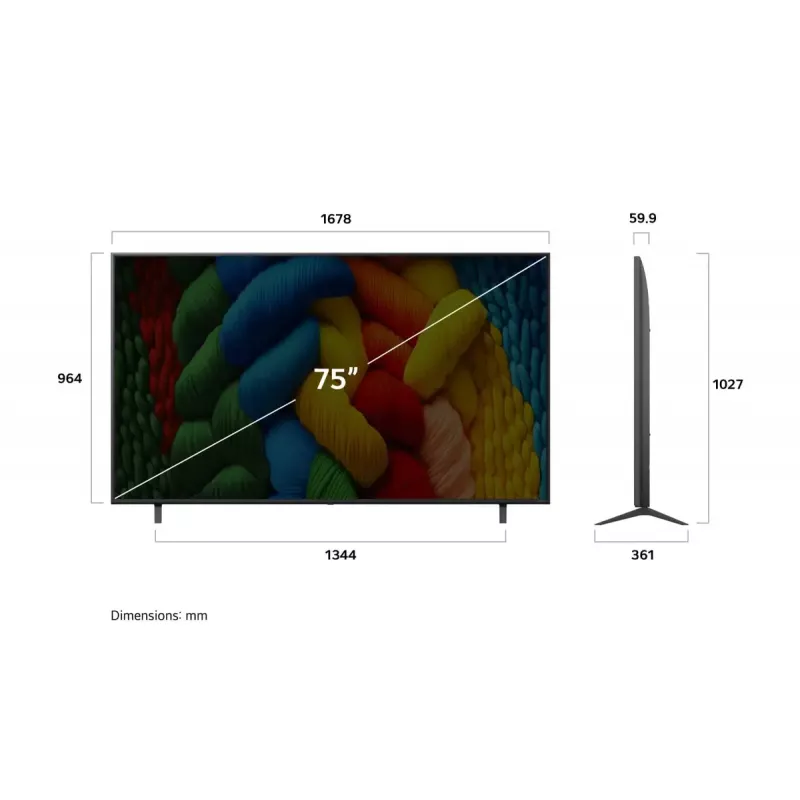 LG NanoCell AI NANO80 75NANO80A3B TV 190.5 cm (75 tolli) 4K Ultra HD nutiteler Wi-Fi must