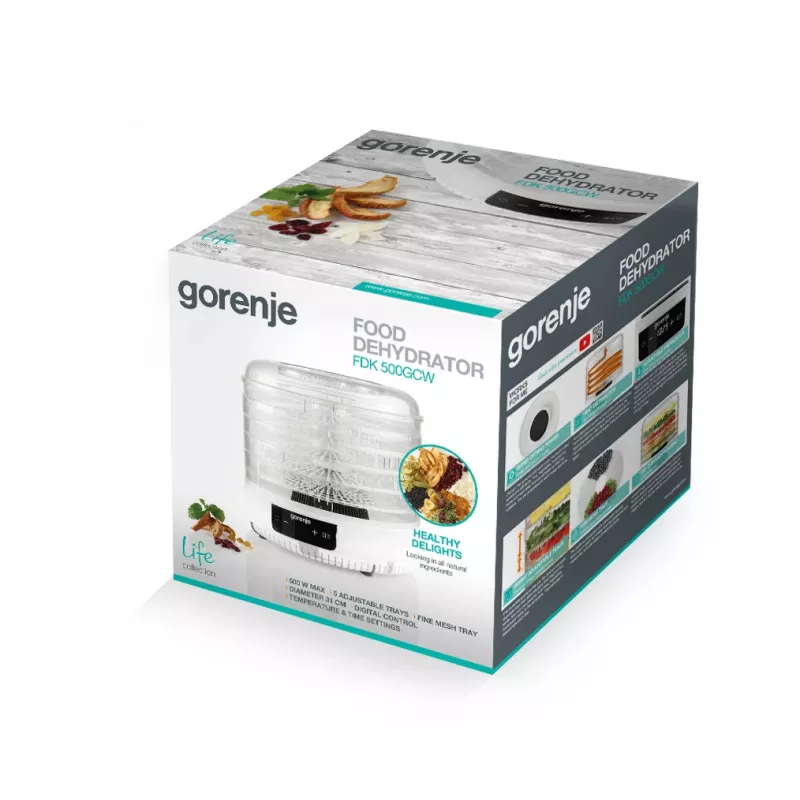 Gorenje FDK500GCW toidukuivati Valge 500 W