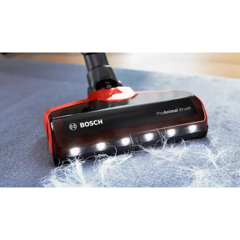Bosch BCS711PET pulkpuhasti/elektriline luud Aku Kuiv Kotita 0,3 L Must, Punane 3 Ah