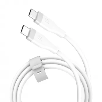 USB-C kuni USB-C laadimis-/andmekaabel j5create JUCX17W, 60 W, vedelsilikoon, 1,8 m, valge