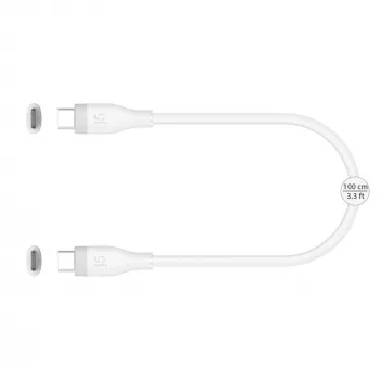 USB-C kuni USB-C laadimis-/andmekaabel j5create JUCX17W, 60 W, vedelsilikoon, 1,8 m, valge