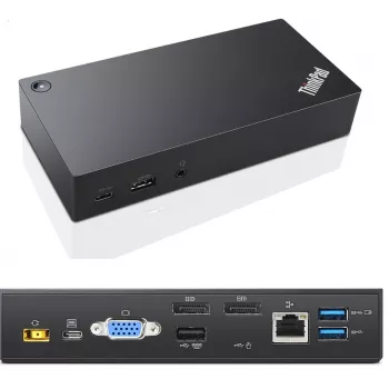 Lenovo 03X7194 sülearvuti dokk/pordireplikaator Juhtmega USB 3.2 Gen 1 (3.1 Gen 1) USB-C Must