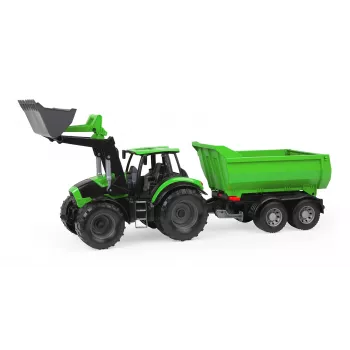 Mehaaniline mängutraktor Lena Deutz-Fahr Worxx, 74 cm pikkusega ja eemaldatava haagisega