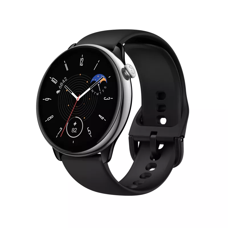 Amazfit GTR Mini 3,25 cm (1,28 tolli) AMOLED 42 mm digitaalne 416 x 416 pikslit puutetundlik must, hõbedane GPS (satelliit)