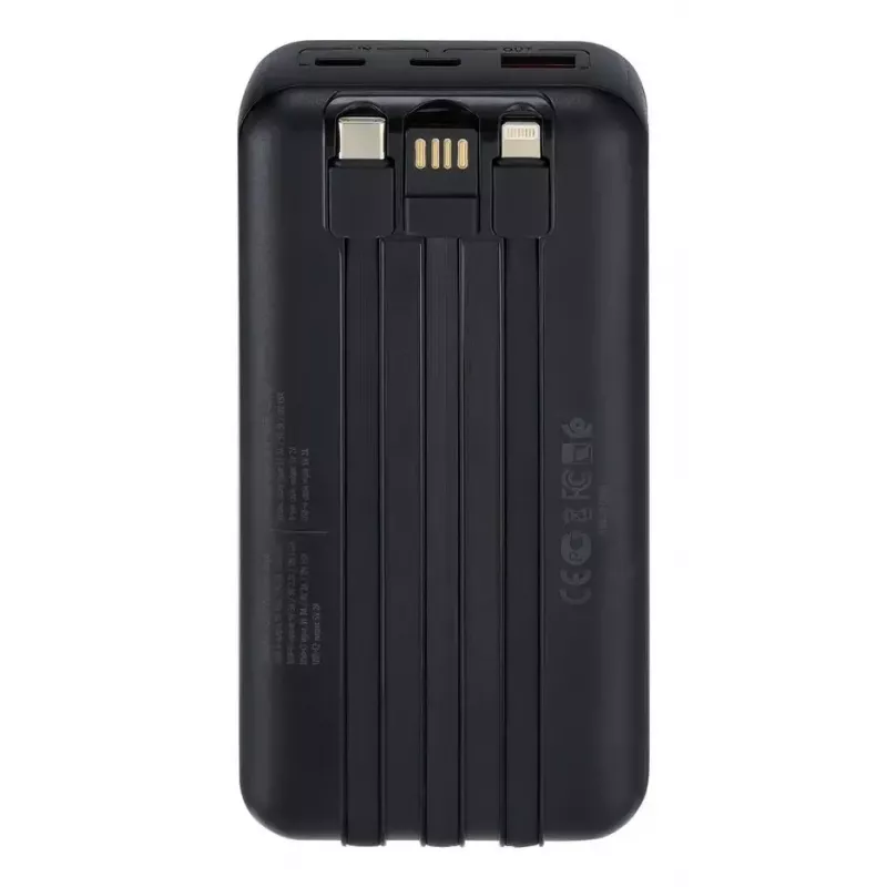 Kaasaskantav akupank Rivacase VA2221 — 20000 mAh LiPo, PD 3.0 ja QC 3.0, 3 porti (1×A, 2×C), 22,5 W väljund