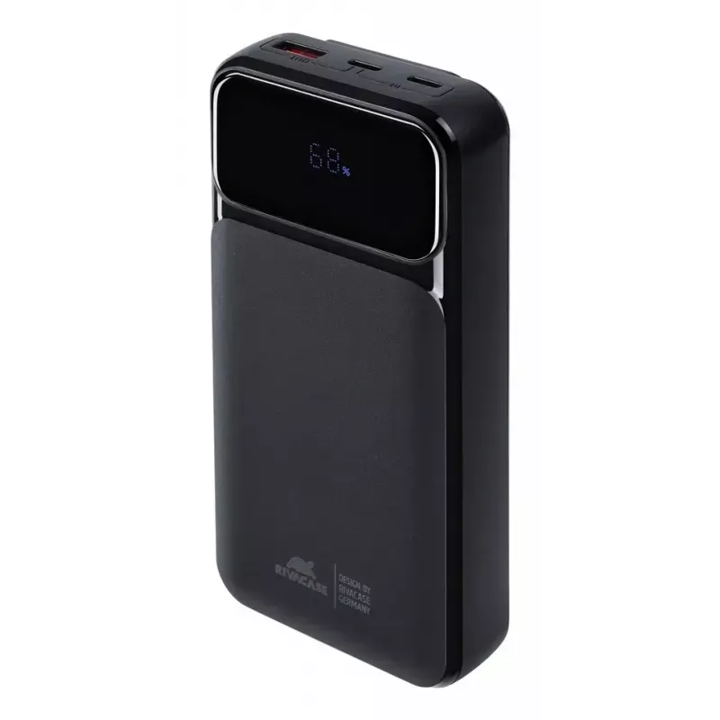 Kaasaskantav akupank Rivacase VA2221 — 20000 mAh LiPo, PD 3.0 ja QC 3.0, 3 porti (1×A, 2×C), 22,5 W väljund