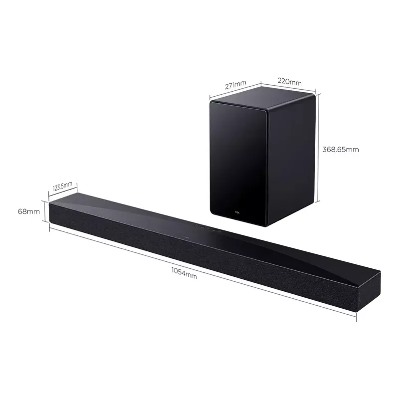 Soundbar TCL Q Q65H 5.1ch kodukino, 580 W RMS, juhtmevaba aktiivne bassikõlar 100 W, Dolby Atmos/DTS-X, must