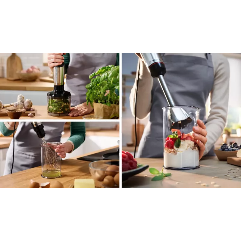Bosch Serie 6 MSM6M621 blender 0,5 L saumikser 1000 W Must, Roostevaba teras