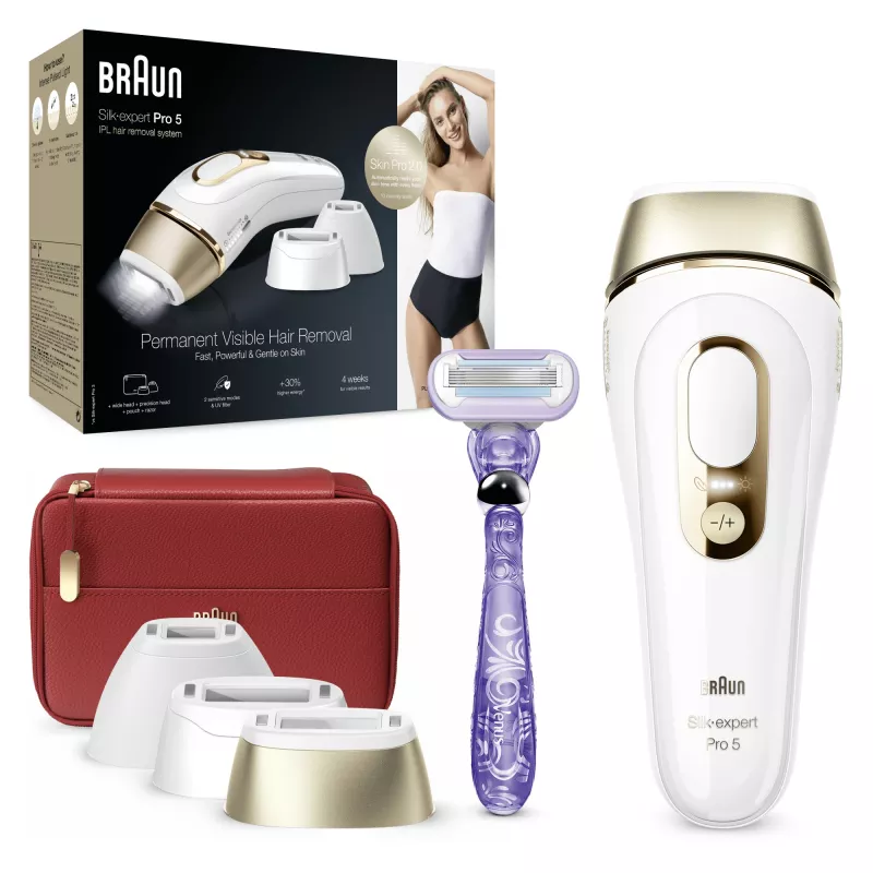 Braun Silk-expert Pro Silk·expert Pro 5 PL5267 intensiivne impulssvalgus (IPL) Kuldne, Valge