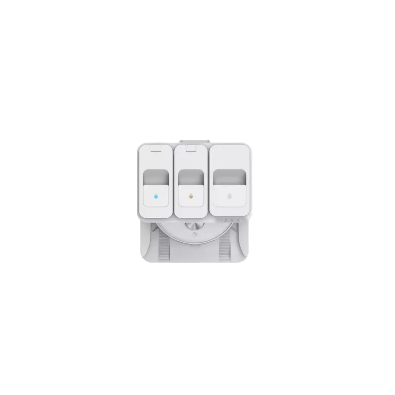 Robot tolmuimeja EZVIZ RS20 Pro — Li‑Ion 5200 mAh, 220 min tööaeg, 7200 Pa imemisvõimsus, isetühjenev alus, LiDAR-navigatsioon, 0,35 L tolmukott, märgpühkimine, valge