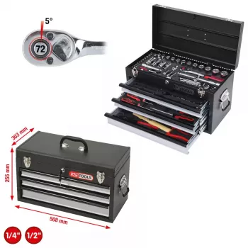 Mehaanikatööriistade komplekt KS Tools 918.0200 99 tööriista kroom-vanaadiumterasest