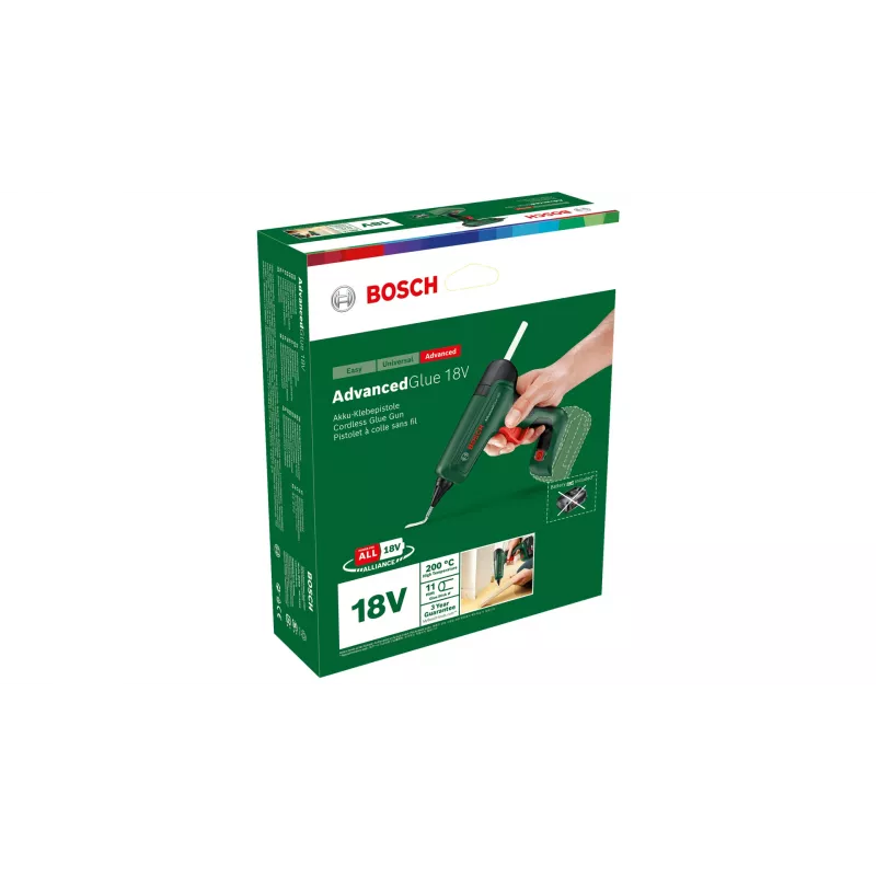 Liimipüstol Bosch AdvancedGlue 18V juhtmeta, 11 mm liimipulkadele