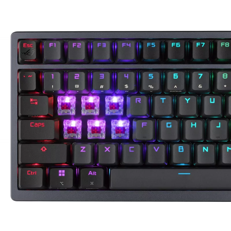 Juhtmevaba mehaaniline klaviatuur ASUS ROG Azoth Must — mudel 90MP0316-BKUA01, RGB taustvalgustus