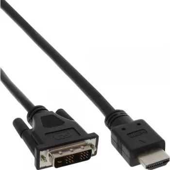 InLine HDMI-DVI kaabel HDMI isane / DVI isane 18+1 must 2 m