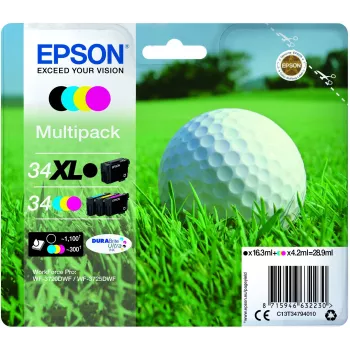 Epson Golf ball C13T34794010 tindikassett 1 tk Originaal Suure (XL) mahutavusega Must, Tsüaan, magenta, Kollane
