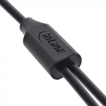 InLine USB 2in1 Y-laadimiskaabel, 1x USB-A isane → 2x USB-C isane, must 0,5 m