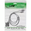 InLine USB 2in1 Y-laadimiskaabel, 1x USB-A isane → 2x USB-C isane, must 0,5 m