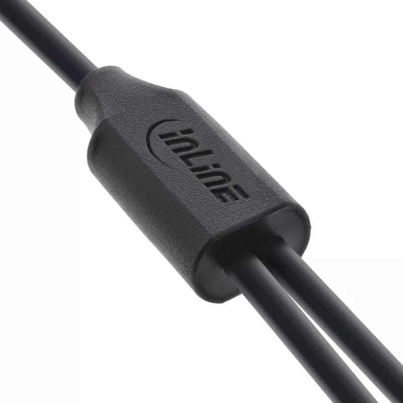 InLine USB 2in1 Y-laadimiskaabel, 1x USB-A isane 2x USB-C isasele, must 1m