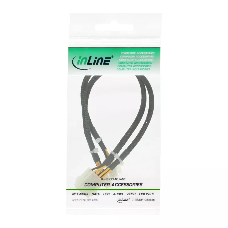 InLine toitepikendus sisemine 2x4pin isane / 8 Pin emane emaplaat 0,30m
