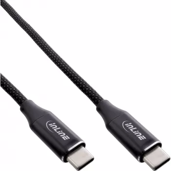 InLine Magnetiline USB-C kaabel, USB-C isane/isane, 100 W, must, 1 m
