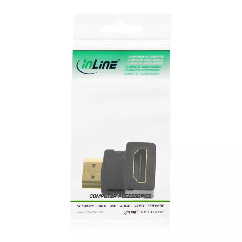 InLine HDMI adapter isane/emane allapoole nurga all kullatud kontaktidega, 4K2K