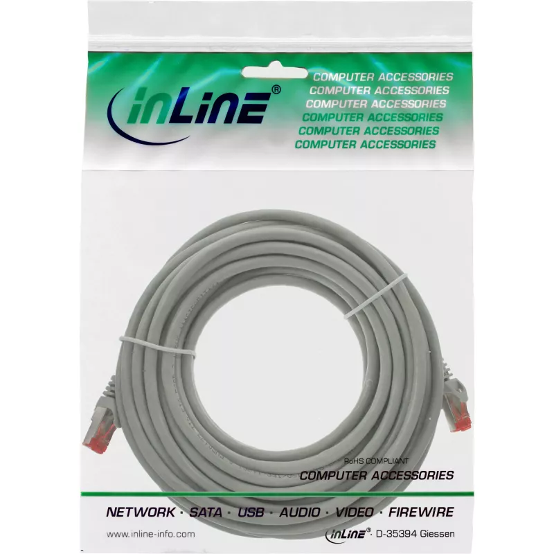InLine patch-kaabel S/FTP PiMF Cat.6 250MHz copper halogen free hall 20m
