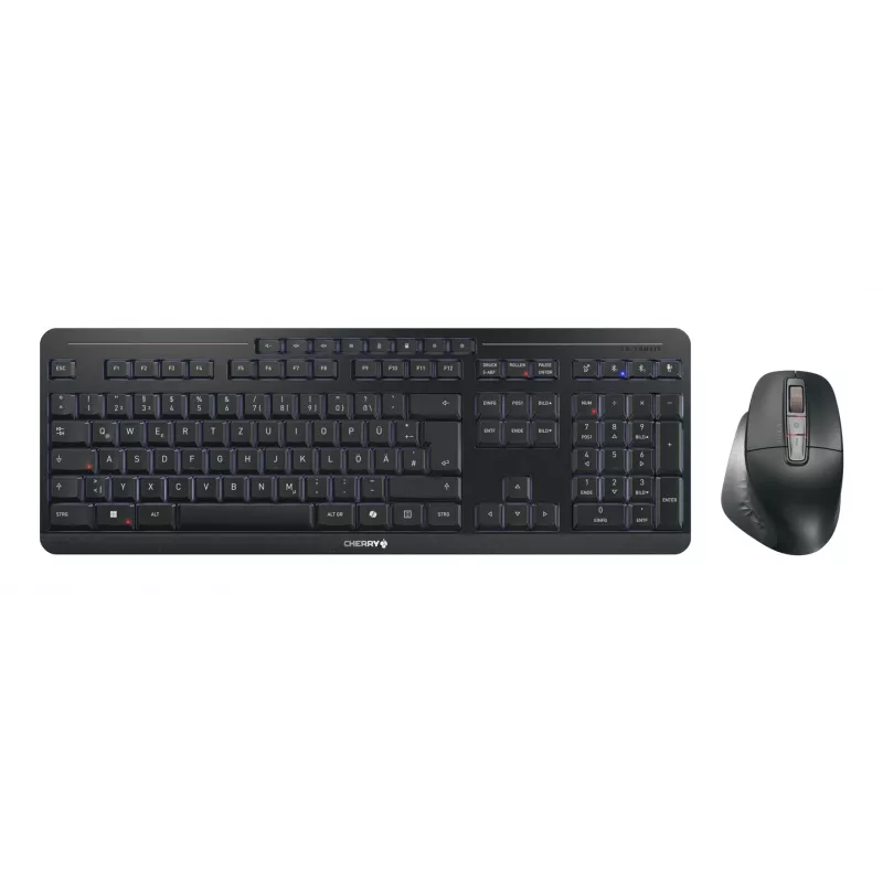 CHERRY Stream desktop ultimate klaviatuur Hiir kaasas Kodu/Kontor USB + RF traadita + Bluetooth QWERTZ Saksa Must