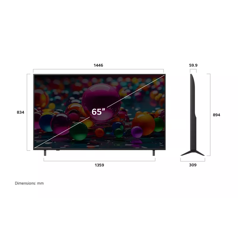 LG 65UA74003LB TV 165,1 cm (65 tolli) 4K Ultra HD nutiteler Wi-Fi must