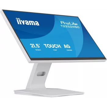 Monitor IIYAMA ProLite T2252MSC-W2AG 21,4-tolline (54,5 cm) Full HD 1920x1080 LCD puuteekraan, 5 ms, USB 3.2 jaotur, kõlarid, VESA, valge