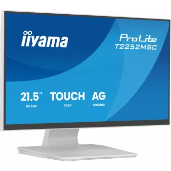 Monitor IIYAMA ProLite T2252MSC-W2AG 21,4-tolline (54,5 cm) Full HD 1920x1080 LCD puuteekraan, 5 ms, USB 3.2 jaotur, kõlarid, VESA, valge