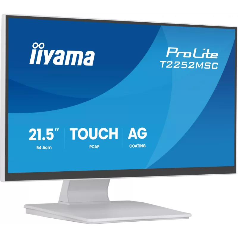 Monitor IIYAMA ProLite T2252MSC-W2AG 21,4-tolline (54,5 cm) Full HD 1920x1080 LCD puuteekraan, 5 ms, USB 3.2 jaotur, kõlarid, VESA, valge