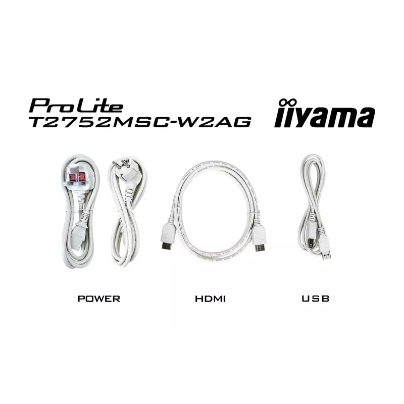27 tolline IIYAMA ProLite T2752MSC-W1AG puutetundlik LCD monitor 1920 x 1080 Full HD valge, 5 ms, USB 3.2 Gen1, kõlarid, VESA