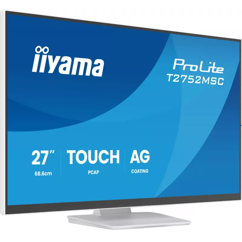 27 tolline IIYAMA ProLite T2752MSC-W1AG puutetundlik LCD monitor 1920 x 1080 Full HD valge, 5 ms, USB 3.2 Gen1, kõlarid, VESA